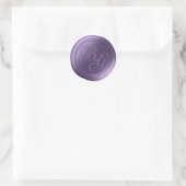 Lavendel Calligrafie Monogram Waszegel Stickers (Tas)