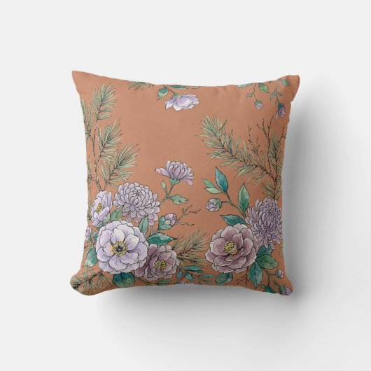 Lavendel Camelia's Watercolor Kussen (Voorkant)