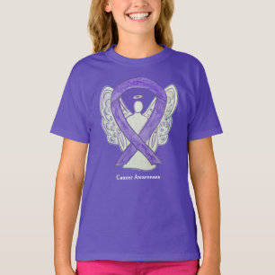 Lavendel Cancer Awareness Ribbon Angel Art Shirt