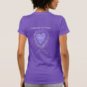 Lavendel Cancer Awareness Ribbon Heart Art Shirt (Achterkant)
