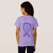 Lavendel Cancer Awareness Ribbon Heart Art Shirt (Achterkant volledig)