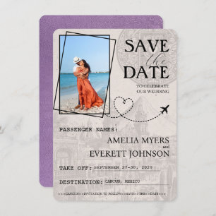 Lavendel Cancun Paspoort Bewaar de datum Save The Date