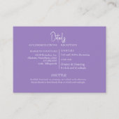 Lavendel Cash Bar & Shuttle Bruiloft Informatiekaartje (Voorkant)