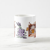 Lavendel Cat Coffee Drink Poster – Charmante katac Koffiemok (Center)