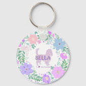 Lavendel Cavalier King Charles Spaniel op maat Sleutelhanger (Voorkant)
