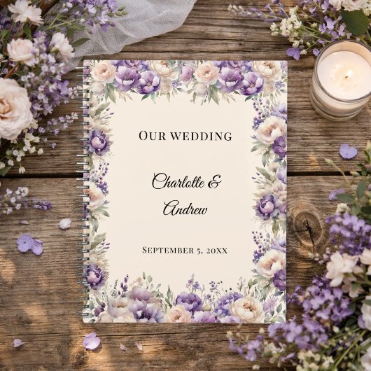 Lavendel champagne bloem bruiloft planner