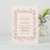 Lavendel Charmante Weide Bruiloft Kaart (Staand voorkant)