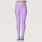 Lavendel Check Patroon Grote Kwaliteit Vrouwen Leggings (Voorkant)