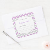 Lavendel Chevron Boek baby shower Bookplate label (Envelop)