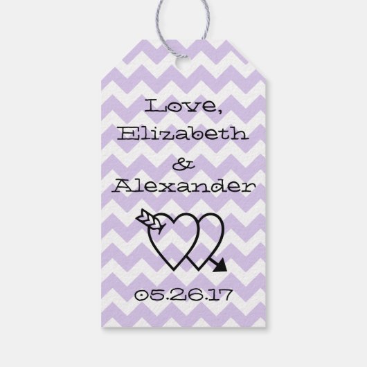 Lavendel Chevron - Vul de pot aan onze Snoep bar Cadeaulabel (Achterkant)