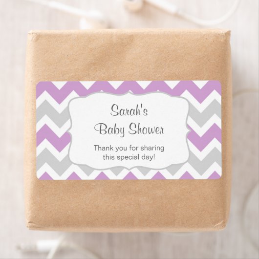 Lavendel Chevron Waterfles of gunst u aanpassen Etiket (Insitu)