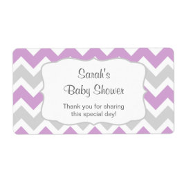 Lavendel Chevron Waterfles of gunst u aanpassen Etiket