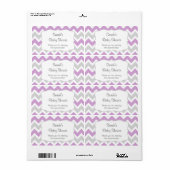 Lavendel Chevron Waterfles of gunst u aanpassen Etiket (Full Sheet)