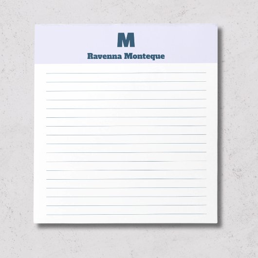 Lavendel Chic Gepersonaliseerde Monogram Naam Geli Notitieblok