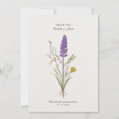 Lavendel Chic Wedding Bedankt Card (Voorkant)