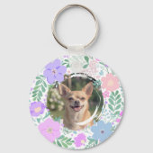 Lavendel Chihuahua Silhouet Aangepaste Naam & Fot Sleutelhanger (Achterkant)