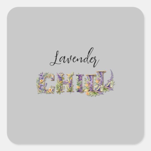 Lavendel Chill Vierkante Sticker (Voorkant)