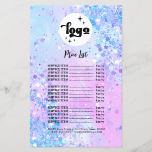 lavendel chunky glitter beauty salon flyer