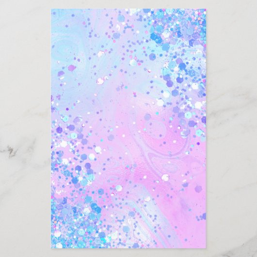 lavendel chunky glitter beauty salon flyer (Achterkant)