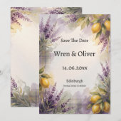 Lavendel Citroen Zachte Toscaanse Bewaar De Datum  Save The Date (Voorkant / Achterkant)