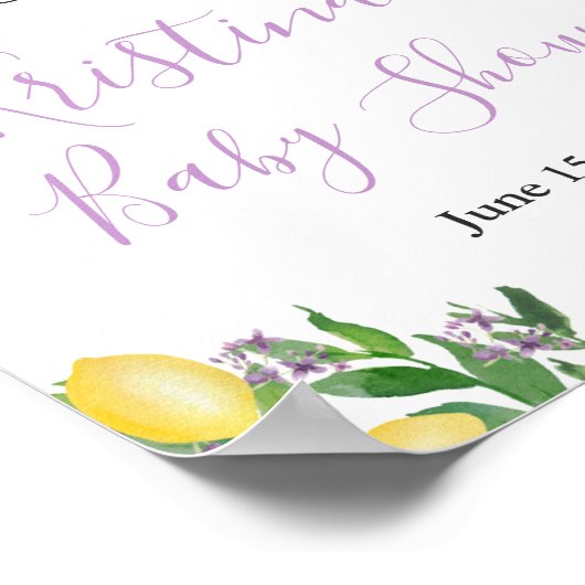 Lavendel Citroenen Shower Welkom Bord Poster (Hoek)