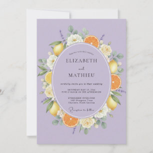 Lavendel Citrus Fruit Eucalyptus Bruiloft Kaart
