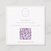 Lavendel Classic Monogram QR RSVP Bruiloft Informatiekaartje (Voorkant)