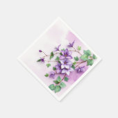 Lavendel Clematis Vine Waterverf Servet (Hoek)