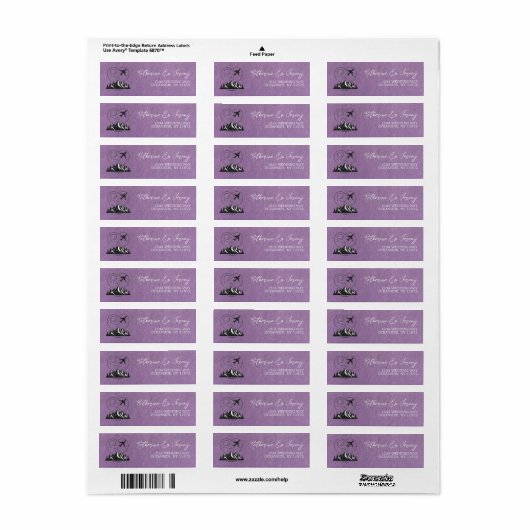 Lavendel Colorado Passport Etiket (Full Sheet)