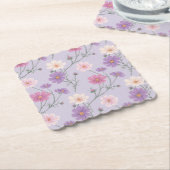 Lavendel Cosmos Flowers Onderzetter Set (Gebogen)