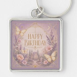 Lavendel Cottage Verjaardagsdroomlandschap Sleutelhanger