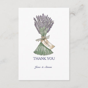 Lavendel Country Garden Wedding Dank u kaart