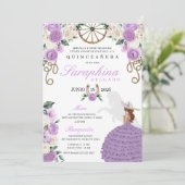 Lavendel Cowgirl Western Paard Quinceañera Kaart (Staand voorkant)