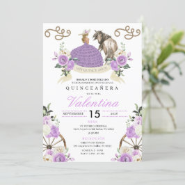  Lavendel Cowgirl Western Quinceañera Kaart