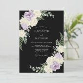 Lavendel Crème Bloemige Whimsy Bruiloft Kaart (Staand voorkant)