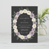 Lavendel Crème Botanische Romantische Bruiloft Kaart (Staand voorkant)