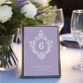 Lavendel Crest Elegante  Paarse bruiloft Kaart