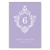 Lavendel Crest Elegante  Paarse bruiloft Kaart (Voorkant)