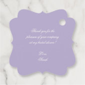 Lavendel  Crest Regency Lady Vrijgezellenfeest Bedankjes Labels (Achterkant)