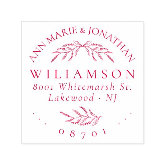  Lavendel Custom Bruiloft Retouradres Zelfinktende Stempel (Design)