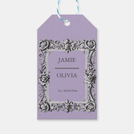 lavendel Custom Victoriaans Scroll Lijst – bruilof Cadeaulabel