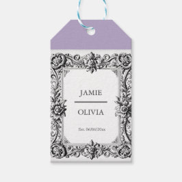 lavendel Custom Victoriaans Scroll Lijst – bruilof Cadeaulabel