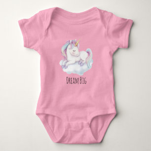 Lavendel Cute Eenhoorn op een Droomwolk Romper