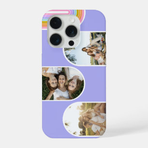 Lavendel Cute Modern 3 Foto Lay-out Aangepast iPhone 15 Pro Case