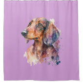 Lavendel Dachshund Douchegordijn (Voorkant)