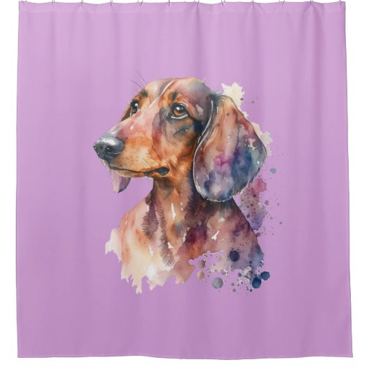 Lavendel Dachshund Douchegordijn (Voorkant)