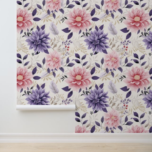 Lavendel Dahlia Droom Behang (Applicatie)