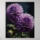 Lavendel Dahlia Flowers Art Print Poster (Voorkant)