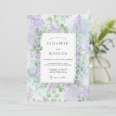 Lavendel Dainty Botanische Bruiloft Kaart (Staand voorkant)