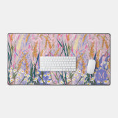 Lavendel Daisies Custom Initiaal Monogram Bloemen Bureaumat (Keyboard & Muis)
